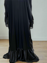 Load image into Gallery viewer, Double satin ruffle Abaya