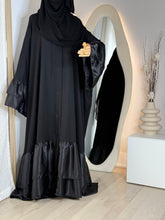 Load image into Gallery viewer, Double satin ruffle Abaya