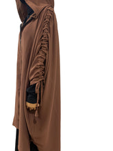 Load image into Gallery viewer, Mocha Two-Piece Hooded Abyah w/ Ruched sleeves