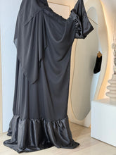 Load image into Gallery viewer, Double satin ruffle Abaya