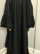 Load image into Gallery viewer, Frill back abaya w/ double ruffle sleeve
