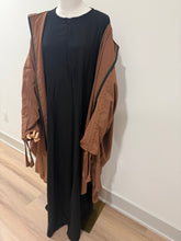Load image into Gallery viewer, Mocha Two-Piece Hooded Abyah w/ Ruched sleeves
