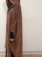 Load image into Gallery viewer, Mocha Two-Piece Hooded Abyah w/ Ruched sleeves
